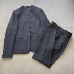 美品 PLST カラーレスジャケット テーパードパンツセット グレー S