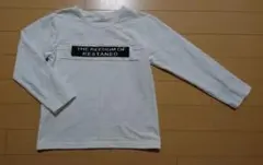 美品 シンプル 長袖 厚手 Tシャツ ホワイト ロゴ 120 130 綿