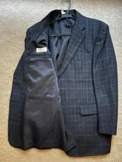 ネイビー チェック柄 ビジネススーツ