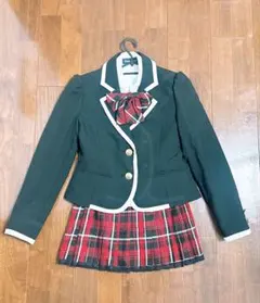 140サイズ 卒業式 4点セット フォーマル プリーツスカート 赤チェック