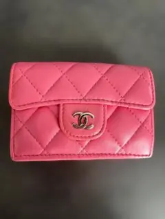 CHANEL クラシック スモール ウォレット 三つ折り財布 ピンク ラムスキンのサムネイル