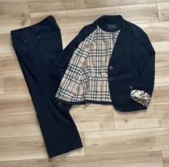 希少★バーバリー ノバチェック柄 コーデュロイ パンツスーツ セットアップ