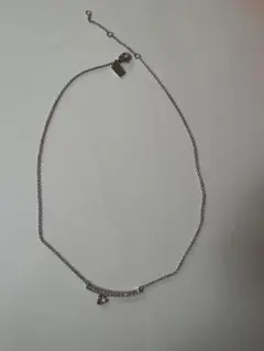 未使用自宅保管Coachシルバーチェーンネックレス ストーン付き値下げ不可