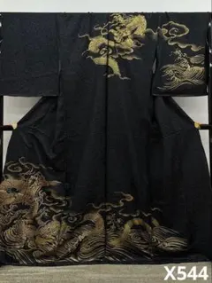 訪問着 未仕立て品 仮絵羽 銀通し 龍 正絹 八掛付き X545 - メルカリ