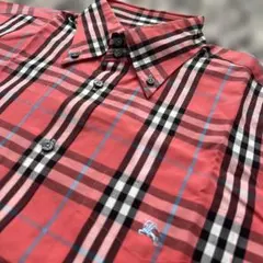 BURBERRY チェック柄 半袖シャツ 赤　未使用品