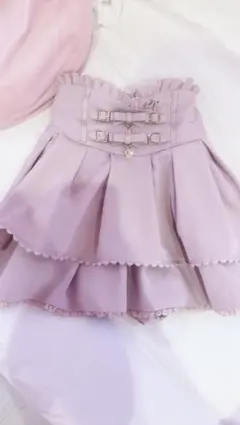 LIZLISA 2連リボンベルトスカパン ピンク