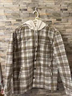 ZARAチェック柄 フリースジャケット フード付き