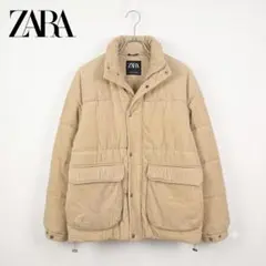ZARA コーデュロイ 中綿ジャケット ビッグシルエット ベージュ L〜XLのサムネイル