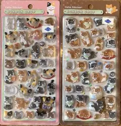 【国内正規品】2枚セット 和柄　ボンボンドロップシール　柴犬　猫
