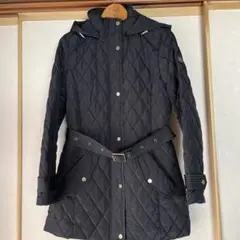 LAURENキルティングコート　フード＆ウエストベルト付き（取り外し可能）