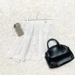 ナイスクラップ/フレアスカート/コットン100/裏地/Fサイズ/カットワーク刺繍のサムネイル