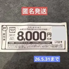 スタジオマリオ 8000円 割引券
