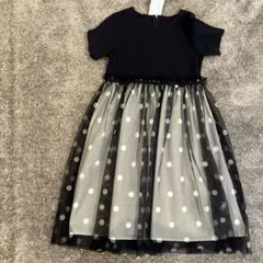タルティーヌエショコラ新品未使用 ドット柄半袖ワンピース 130cm