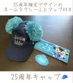 東京ディズニーシー 25周年ファンキャップとネームタグシールとマップ３点セット