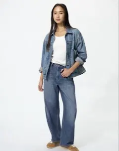 GU デニムブルゾン バレルレッグジーンズ BLUEリブクロップドT 新品未 