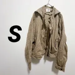 ジャケット S レディース フード付き ベージュ 古着　アウター 春