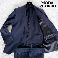 【MODA RITORNO】3ピース スーツ ネイビー ストライプ A5サイズ