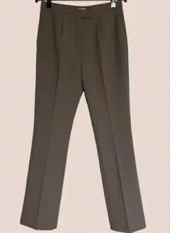 レリアン Leilian スラックス パンツ ブラウン センタープレス