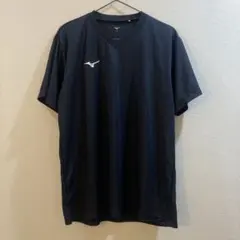 K1480 Mizuno Vネックスポーツシャツ ブラック メンズ L