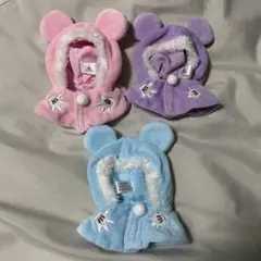 ディズニーストア シークレットポンチョ ユニベアシティ パープル 水色 ピンク