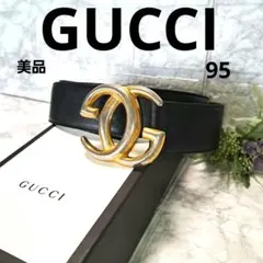 ✨️美品✨️GUCCI オールド グッチ　インターロッキングベルト 黒 95