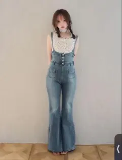 andmary Nicola ribbon denim allinone - メルカリ