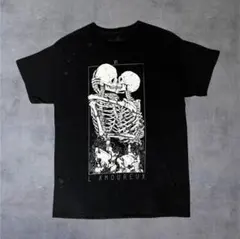 Vintage y2k スカル Tシャツ キス アート 希少デザイン グランジ