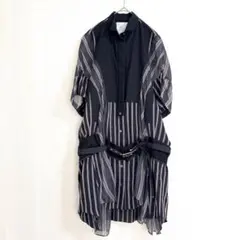sacai Suiting Mix Dress プリーツワンピース ドレスシャツ - メルカリ
