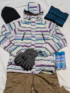 PONTAPES スノーボードウェア上下　 M　ニット帽　手袋　ネックウォーマー