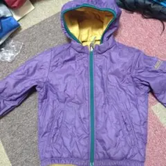 AIGLE 紫 黄色リバーシブル中綿コート 110cm