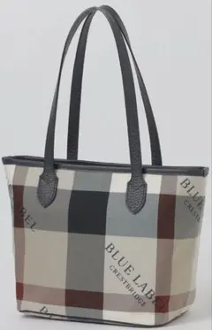 新品未使用タグ付き　ブルーレーベルクレストブリッジチェックロゴプリントトート