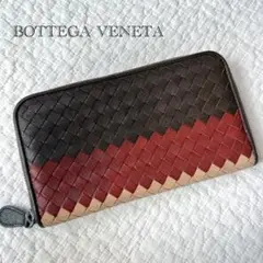 美品 希少 ボッテガヴェネタ ラウンドファスナー長財布 レザー
