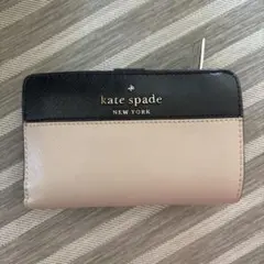 kate spade 二つ折り財布 ベージュ/ブラック