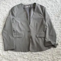 GLACIER ノーカラージャケット グレー