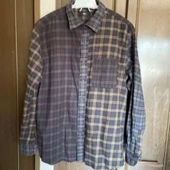 UNIQLO フランネルチェックシャツ グレーとブラウンLサイズ