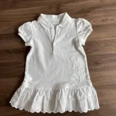 ラルフローレン　ホワイト フリル付きポロワンピース　18M 85cm