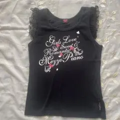 Mezzo Piano フリル付きタンクトップ 黒