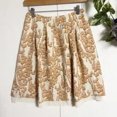 美品/夏秋服/Aライン/膝丈/花柄✨ JUDY フレアスカート タック Mのサムネイル