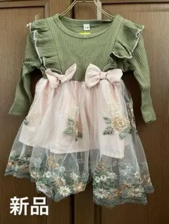 【シーイン】ロンパース　ベビー　ワンピース　花柄レース　6〜9m