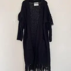 ロングカーディガン　ニットガウン　room306 ブラック　美品のサムネイル