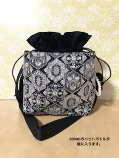 インド刺繍巾着ショルダーバッグ　ファッション小物