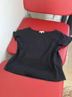 プロポーションボディドレッシング◆フリル袖　Tシャツ　ブラック　トップスのサムネイル