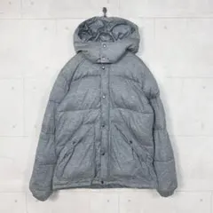 中綿ジャケット　アウター　防寒具　フード着脱可　グレー　Lサイズ