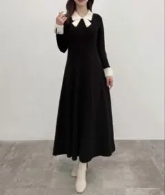 最終価格美品アベニールエトワールジョーゼットVネックジャンパー