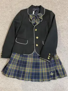 入学式　式服　フォーマルスーツ セット（黒・チェック柄）