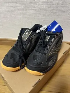 Mizuno サイクロンスピード４J r. 卓球シューズ 21.0cm 黒/金