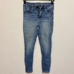 スキニーデニム 【US2】 ブルー カジュアルパンツ ストレッチ Gパン パンツ