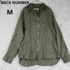 バックナンバー トップス シャツ 麻 リネン100% オリーブグリーン サイズM