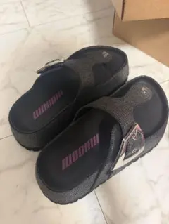 woomii NAMI BLACK DENIM サンダル 黒 36 22.5