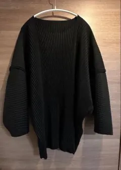 【美品】HOMME PLISSE ISSEY MIYAKE 黒七分袖カットソーのサムネイル